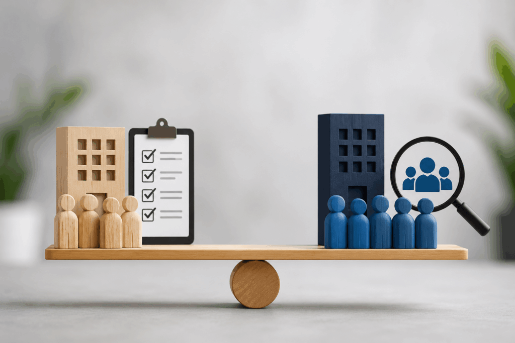 Comparison chart of CDL staffing agency vs in-house driver recruiting